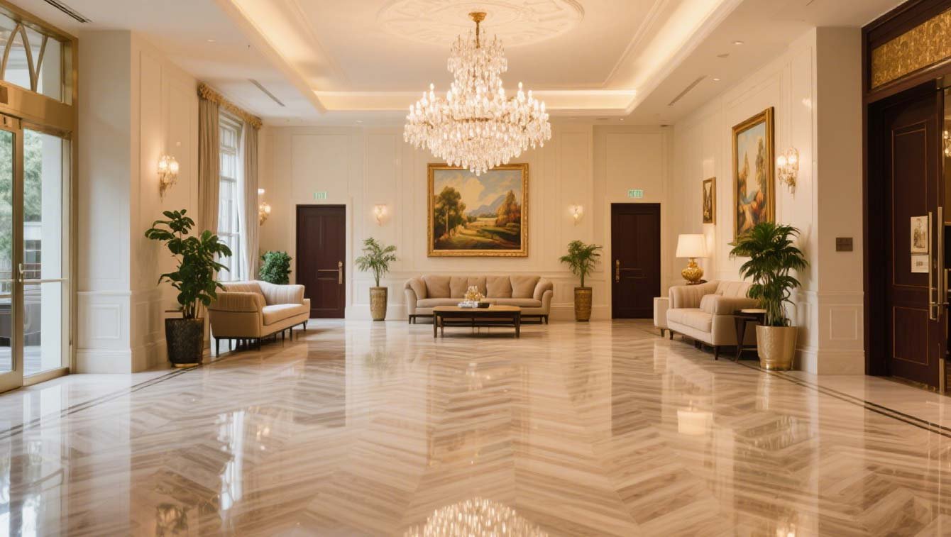hotel room flooring, hotel vinyl flooring, flooring for hotel, best SPC flooring, stone polymer composite